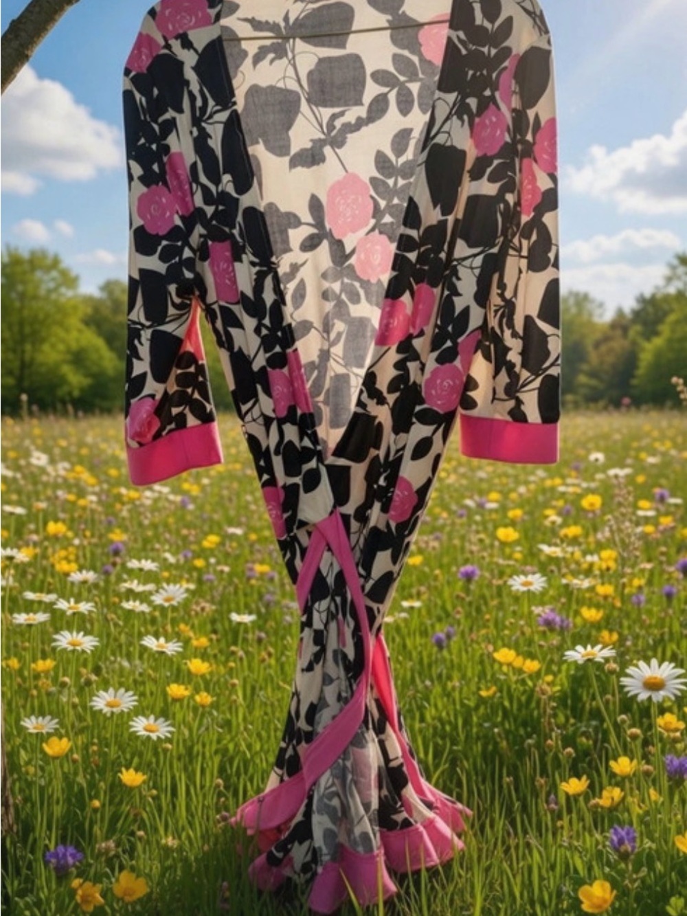Kathlin Argiro Atelier floral wrap dress.